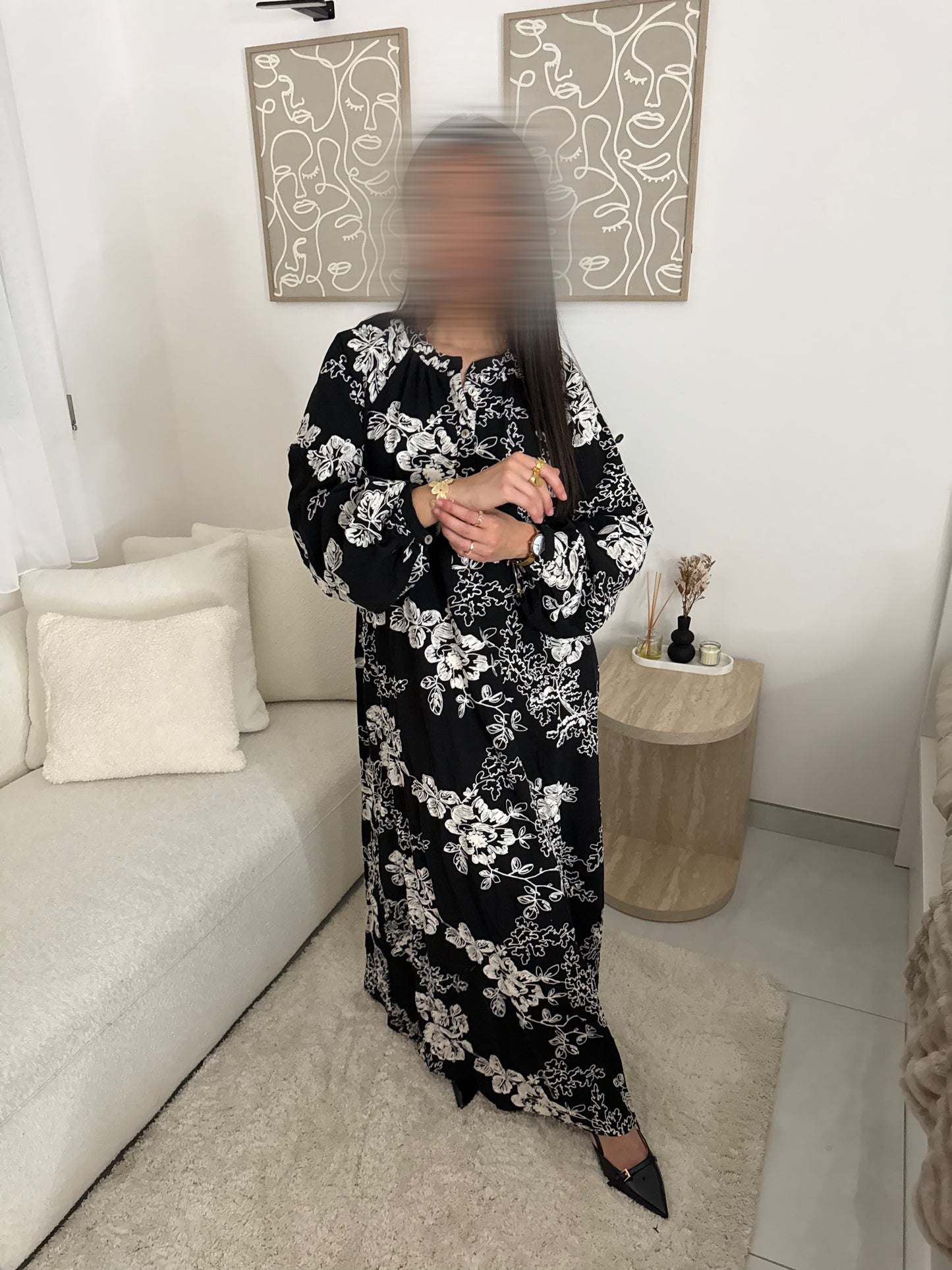 Robe à motif noir et blanche