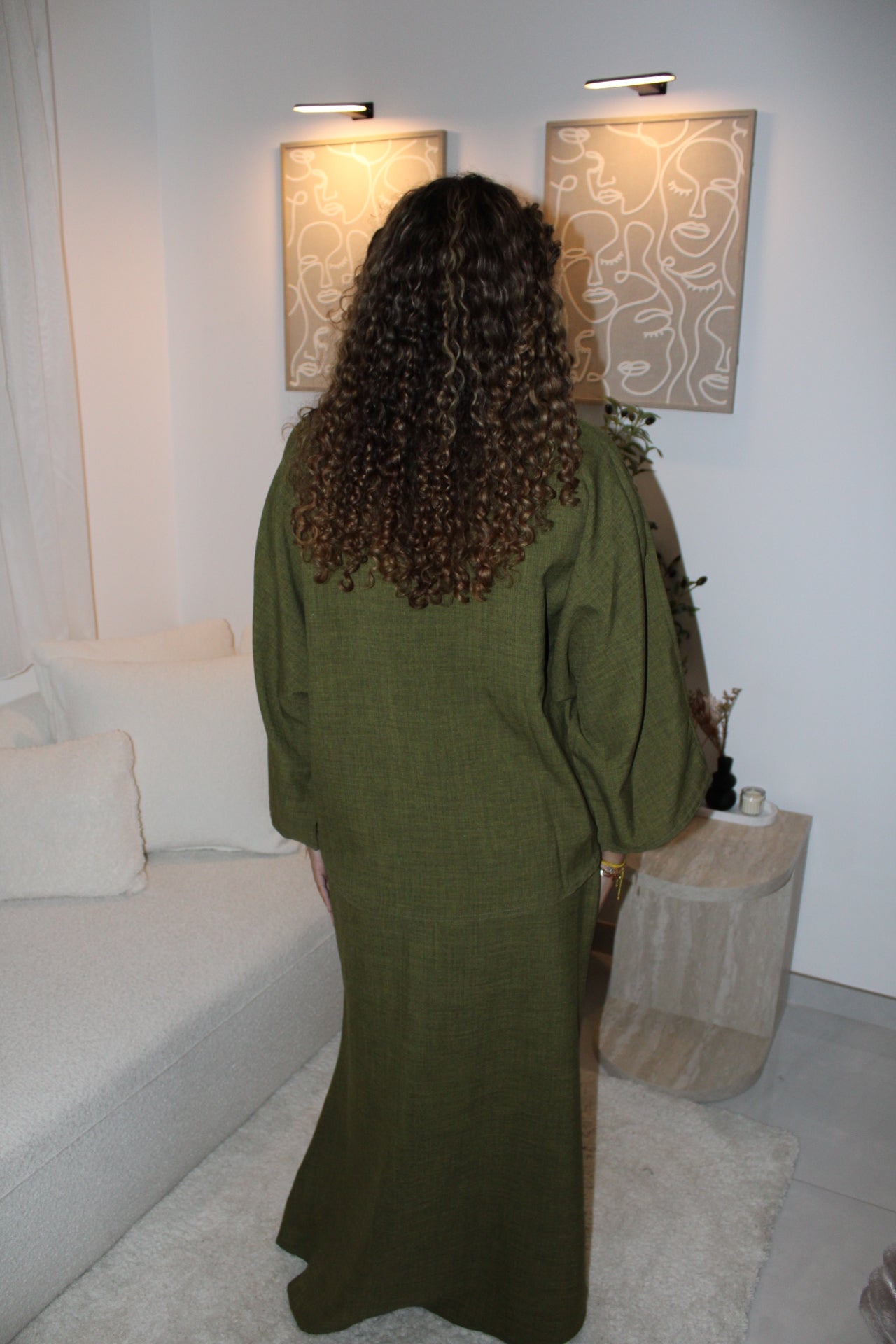 Ensemble jupe vert kaki