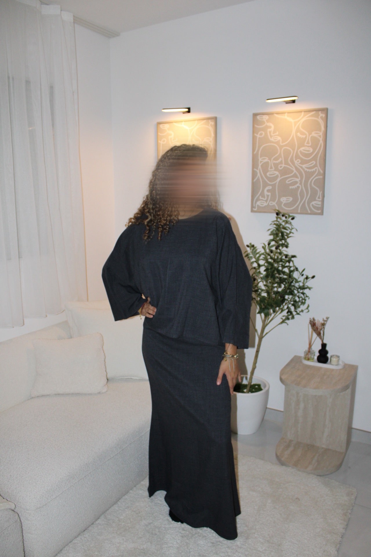 Ensemble jupe gris foncé