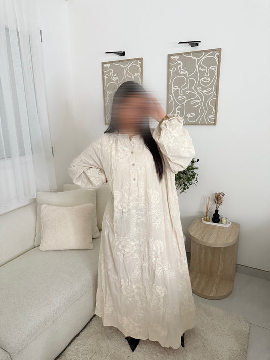 Robe à motif crème