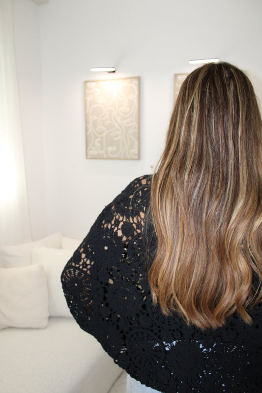 Gilet en crochet noir