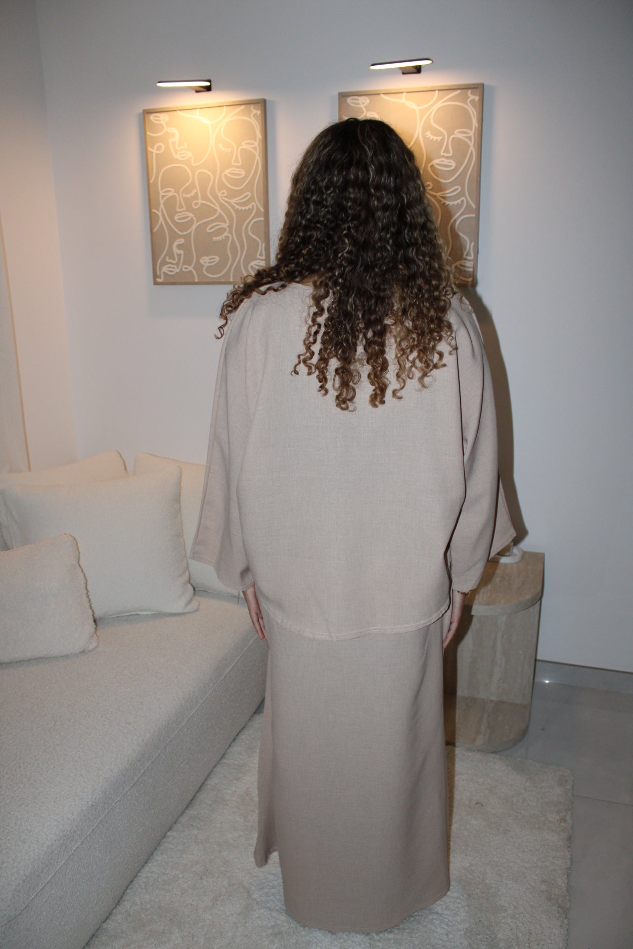 Ensemble jupe beige