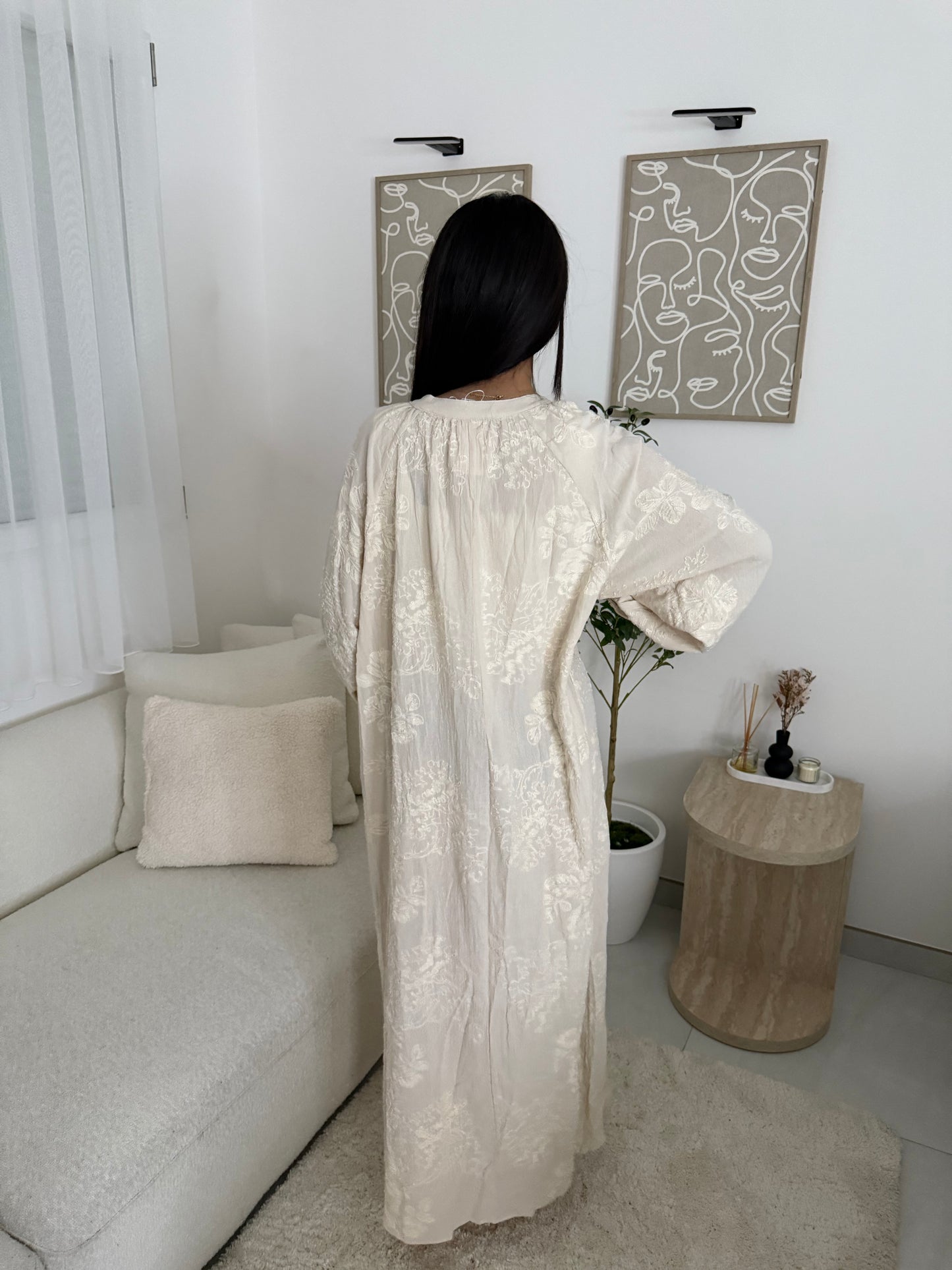 Robe à motif crème