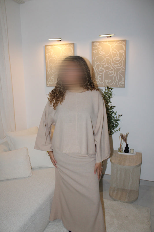 Ensemble jupe beige