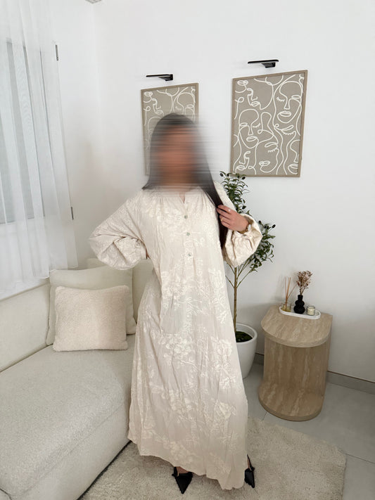 Robe à motif crème
