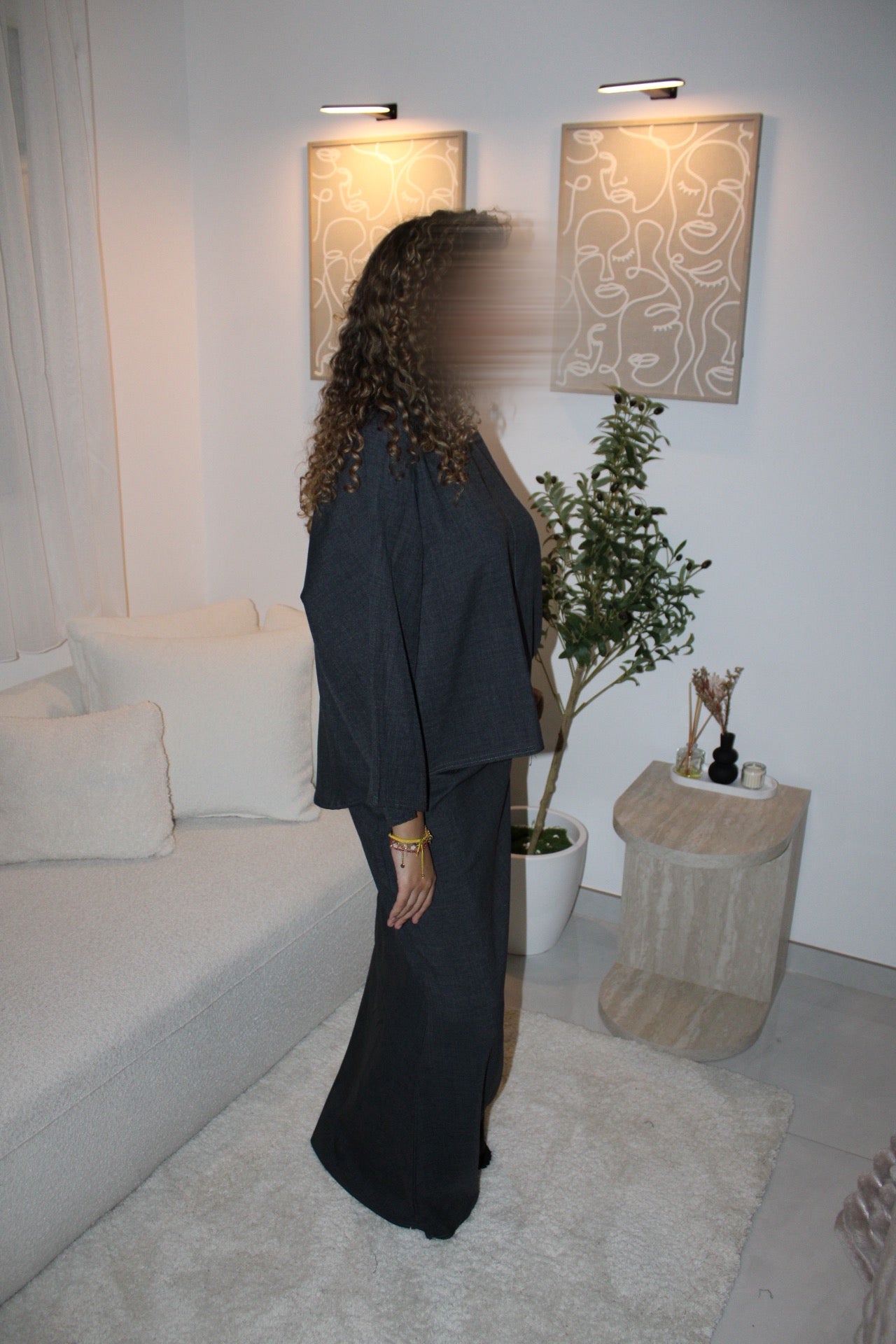 Ensemble jupe gris foncé