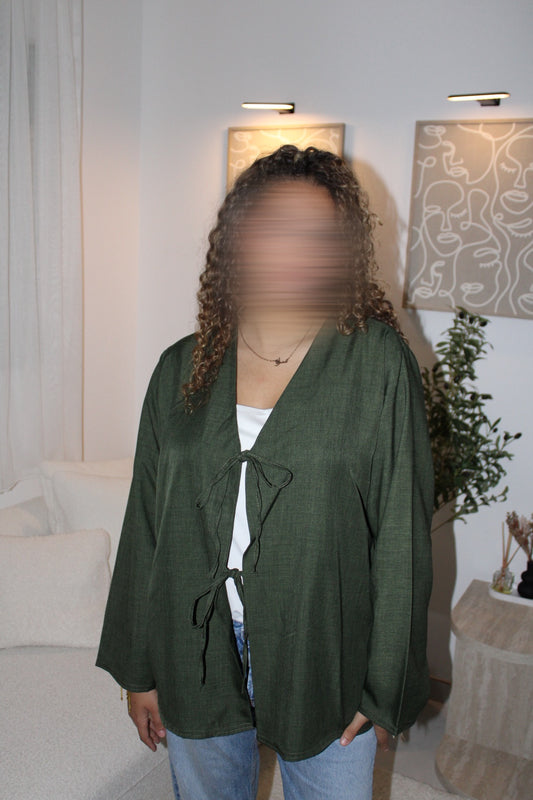 Haut à noeud vert foncé