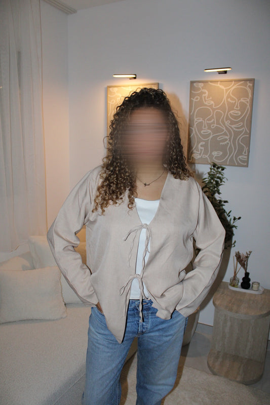 Haut à noeud beige