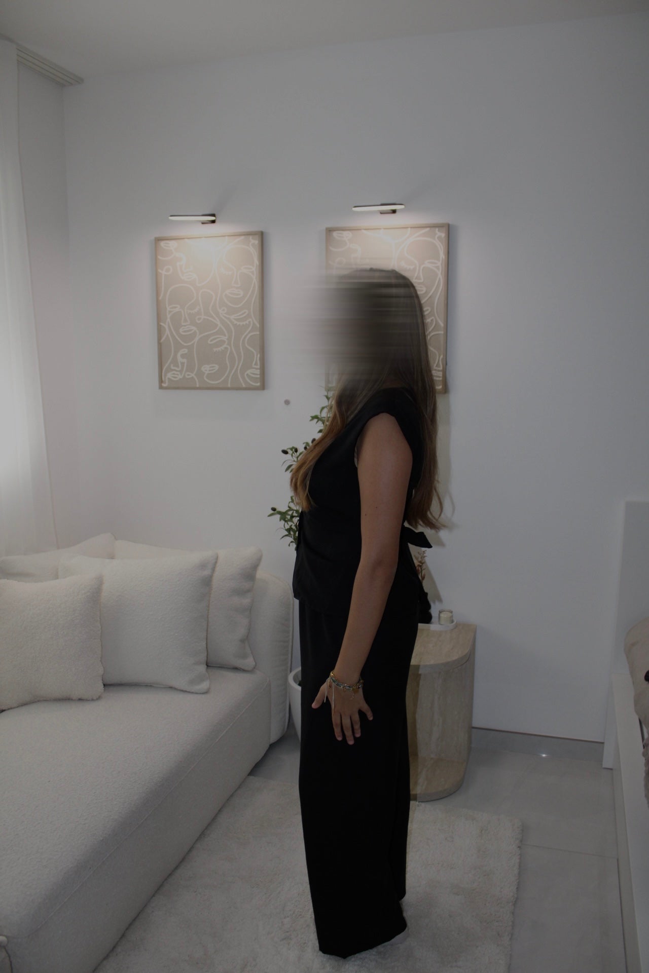Ensemble avec haut à boutons noir