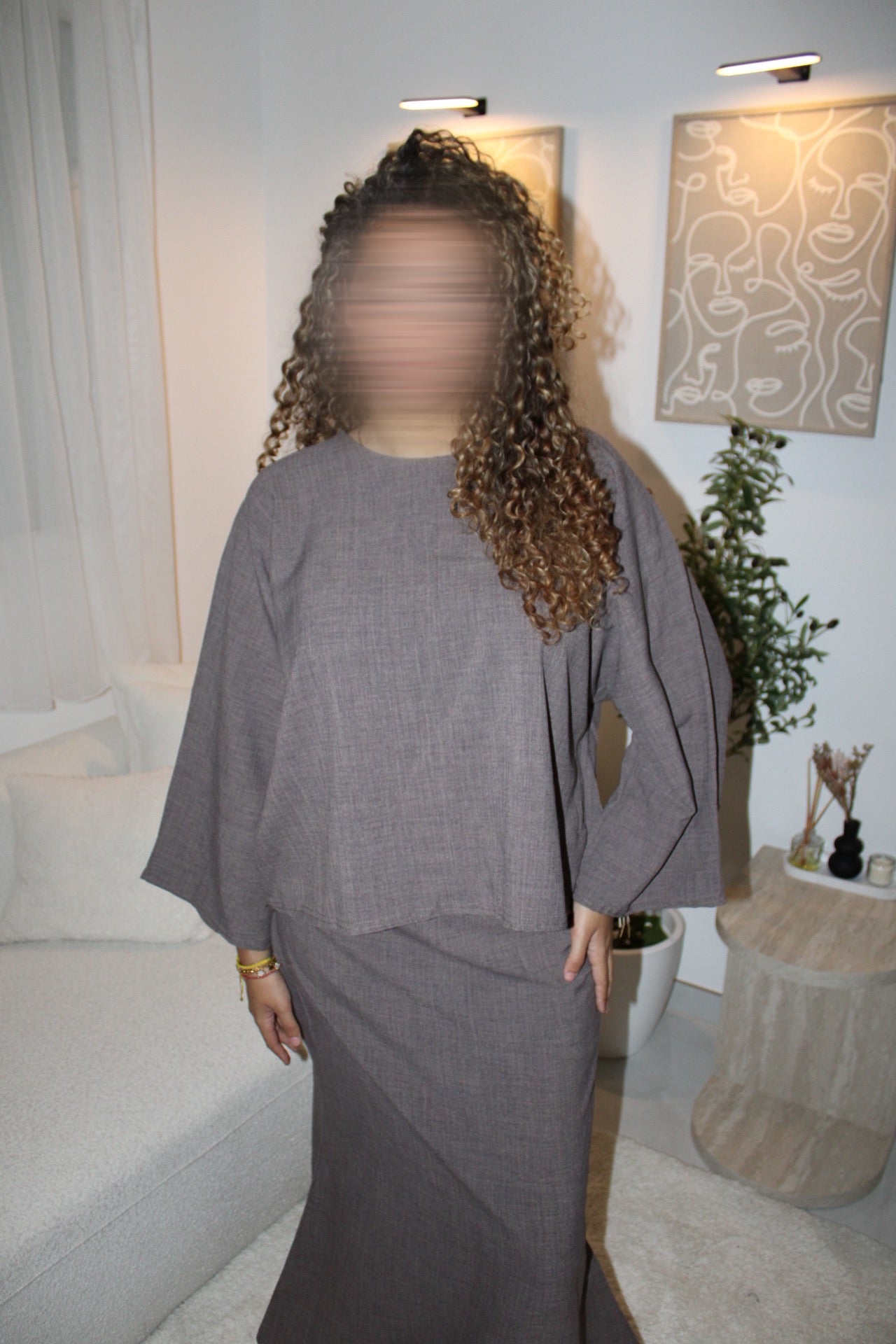 Ensemble jupe taupe