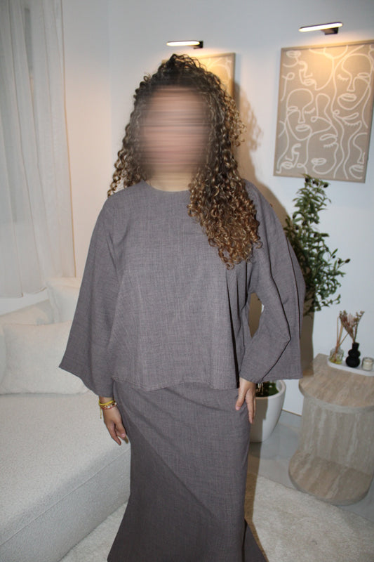 Ensemble jupe taupe