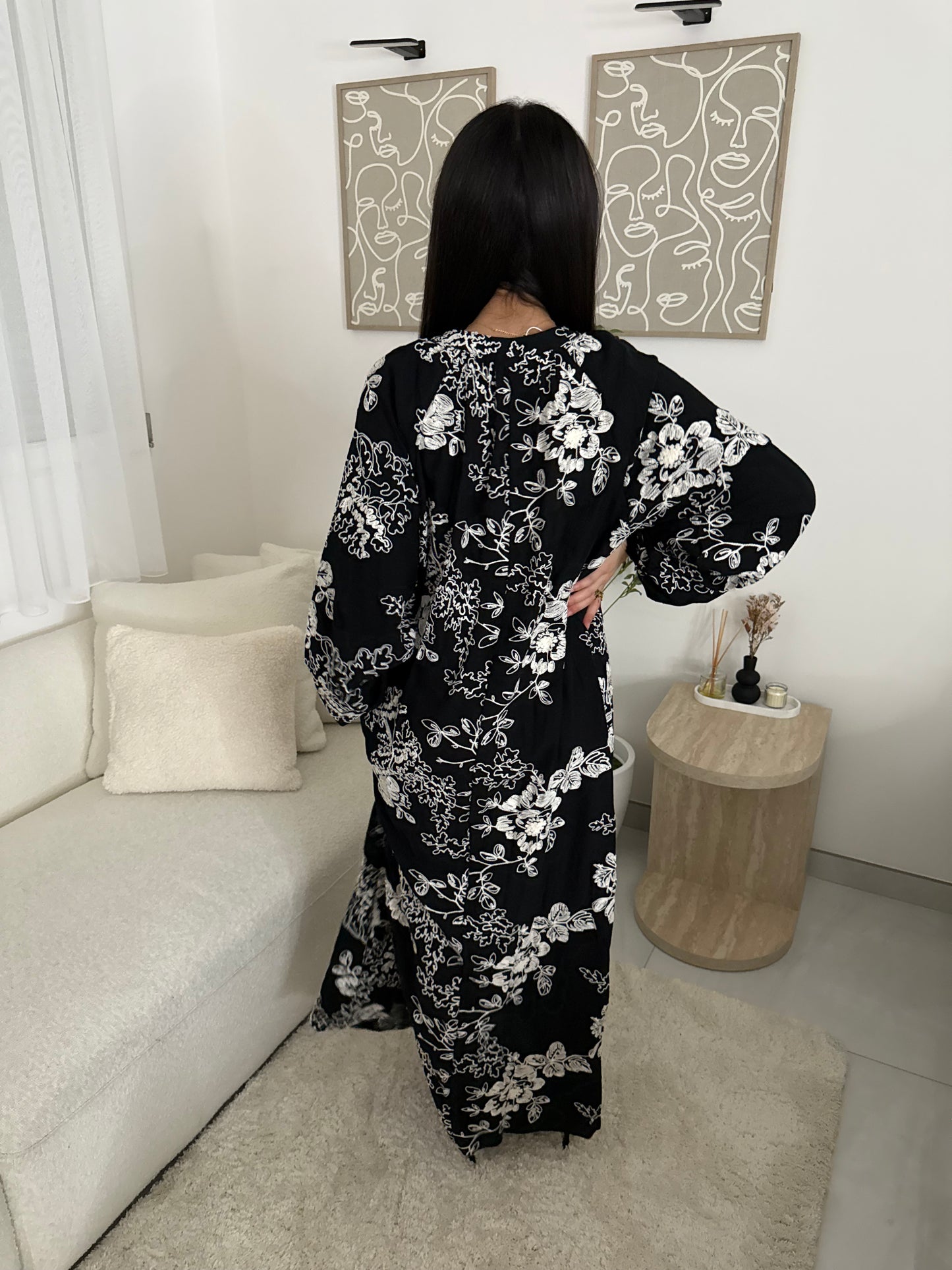 Robe à motif noir et blanche