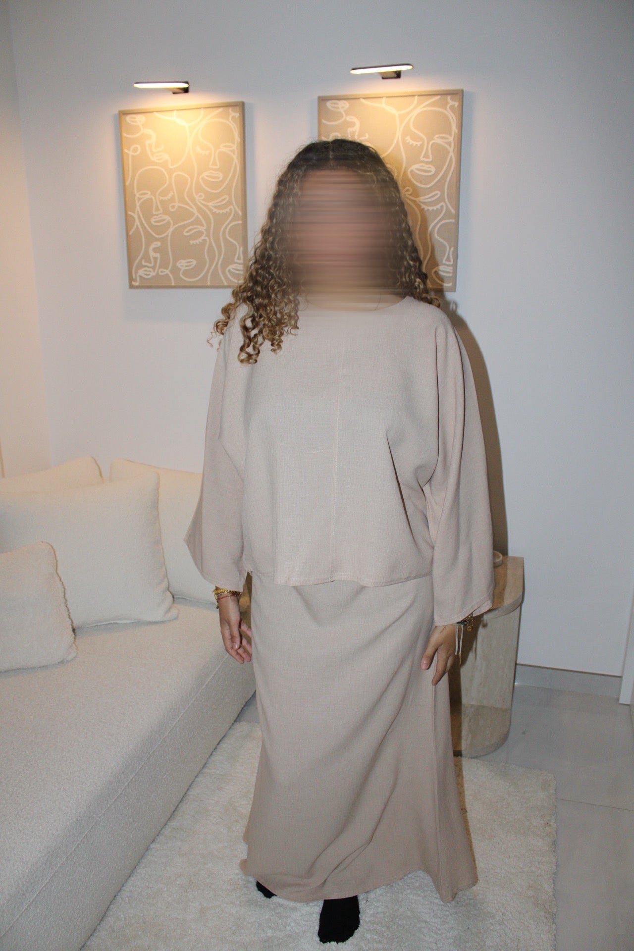 Ensemble jupe beige