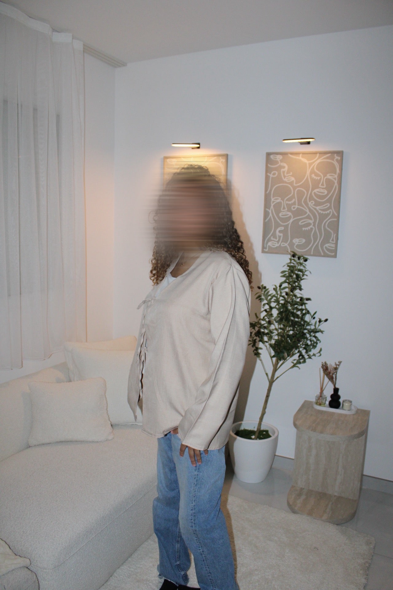 Haut à noeud beige