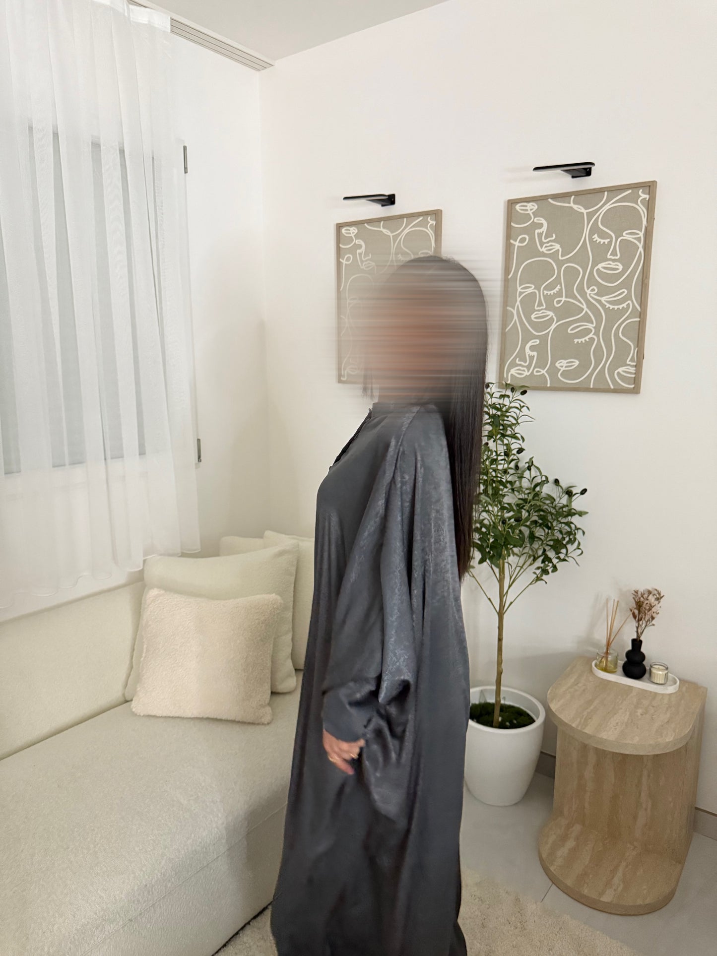 Abaya Dubaï gris foncé