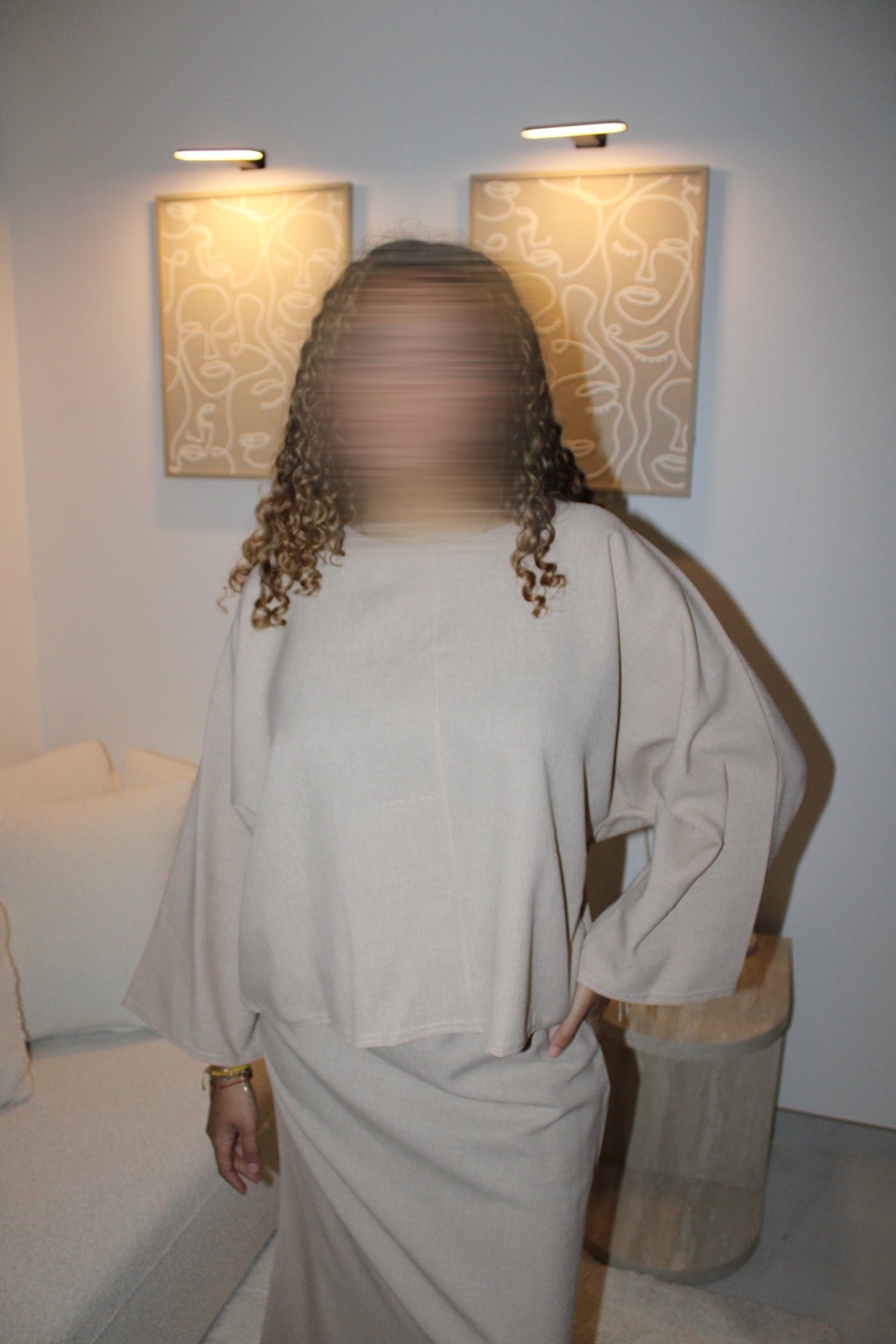 Ensemble jupe beige