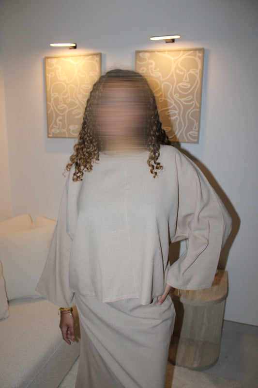 Ensemble jupe beige
