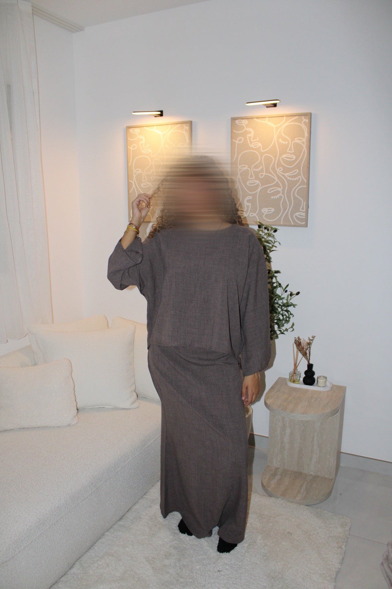 Ensemble jupe taupe