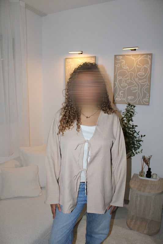 Haut à noeud beige