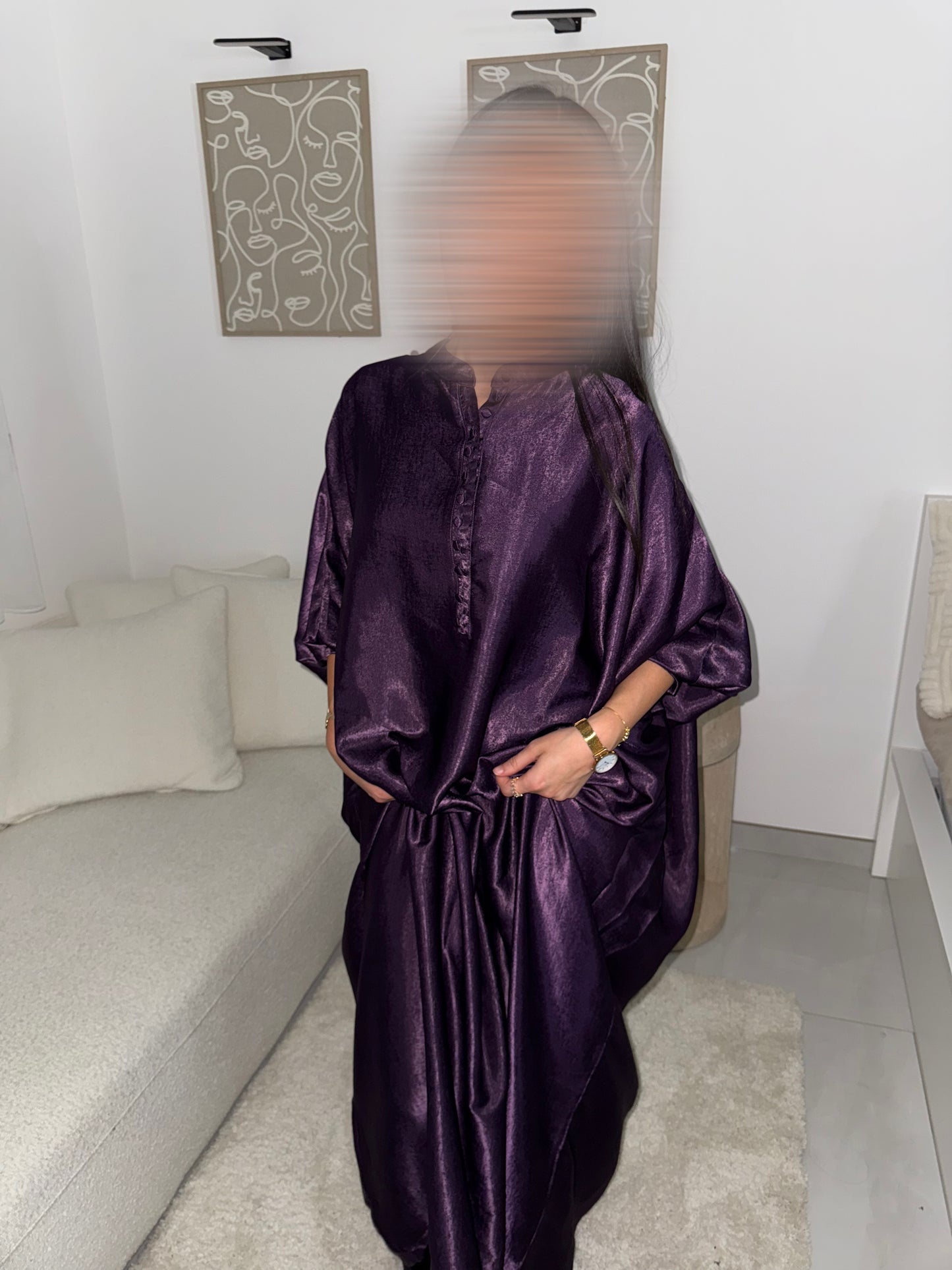 Abaya dubaï violet