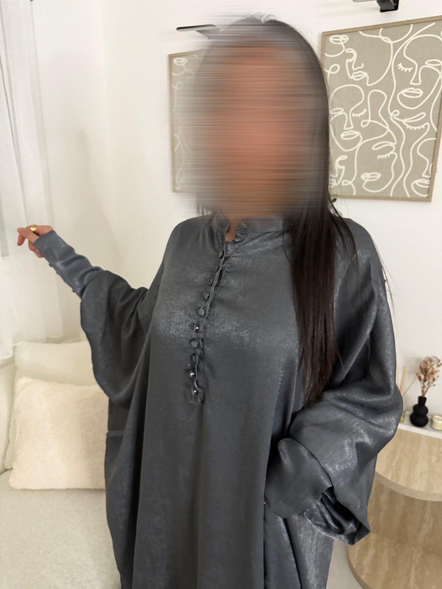 Abaya Dubaï gris foncé