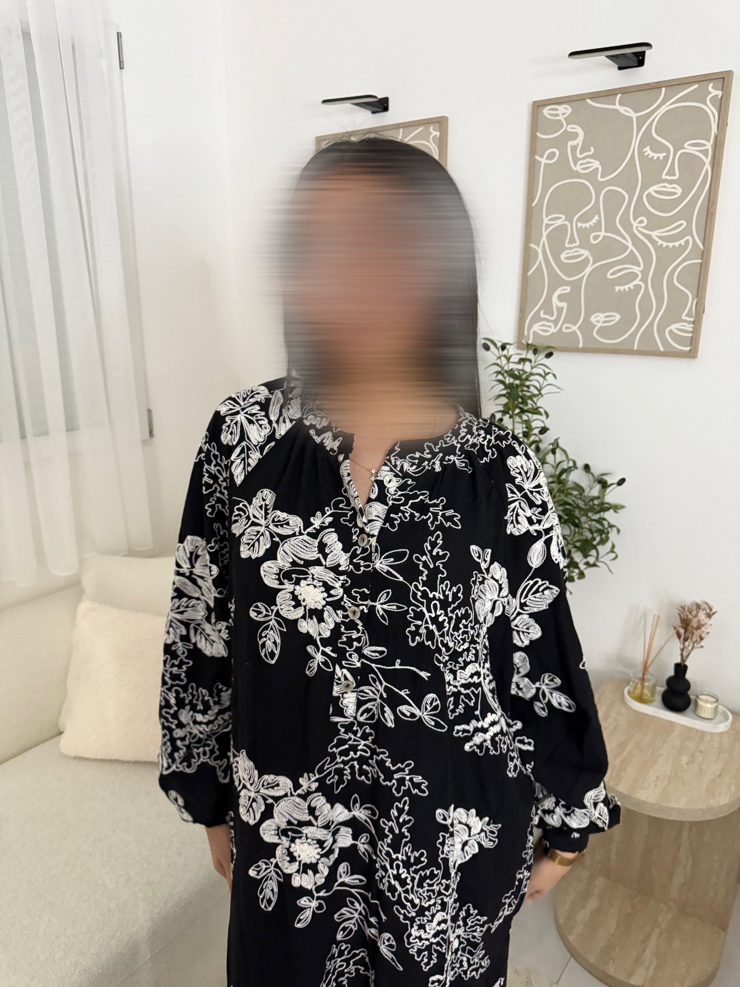 Robe à motif noir et blanche